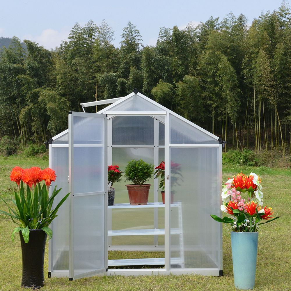 190-3 182x190x195cm  Single Hinged Door Garden Walk-in Greenhouse