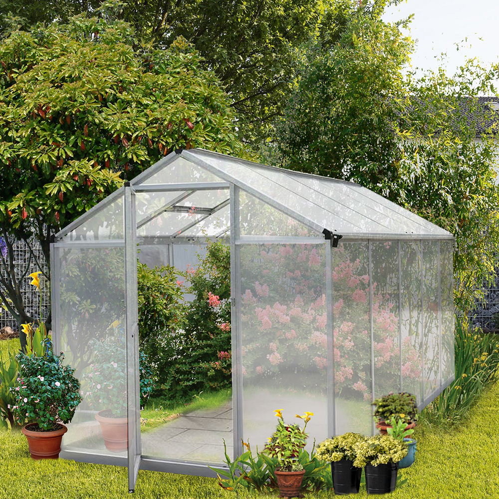 190-5 302x190x195cm Aluminum Frame Single Hinged Door Walk-in Greenhouse