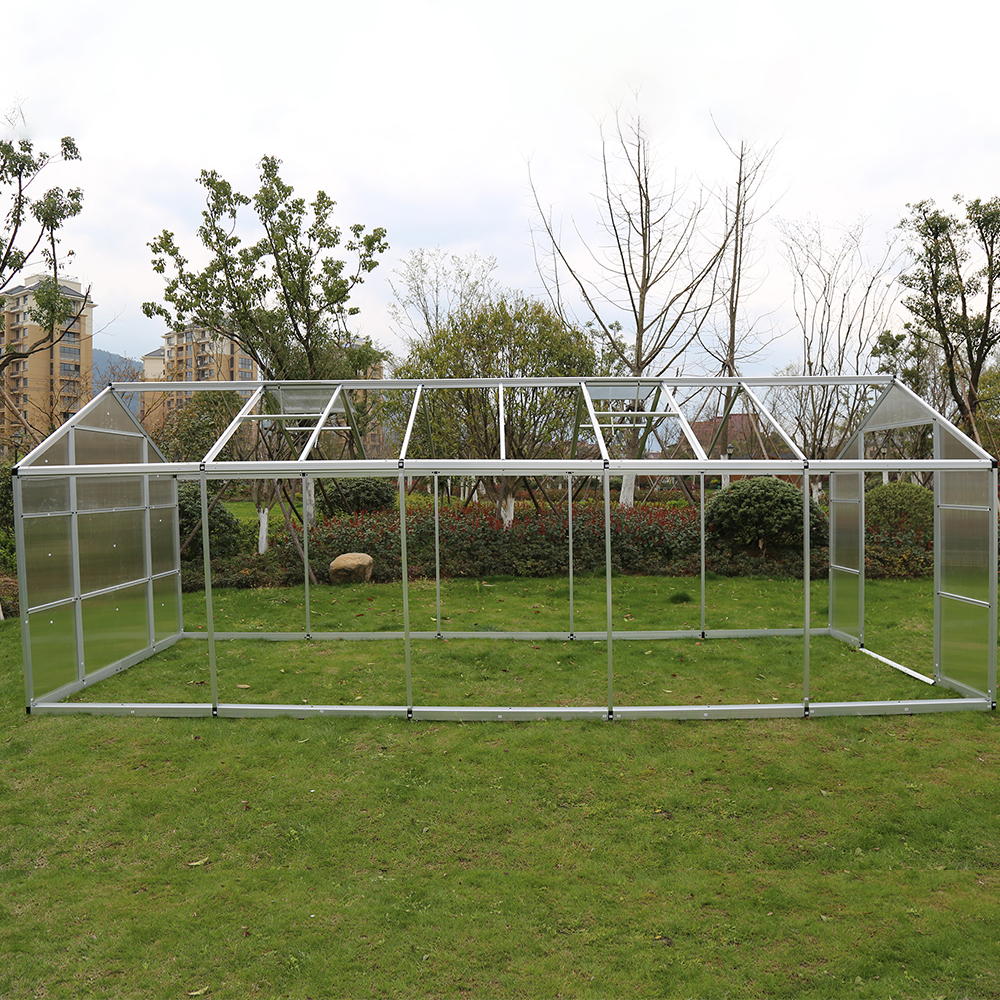 DB250-10 542x250x226cm Polycarbonate Walk-in Double Hinged Door Greenhouse