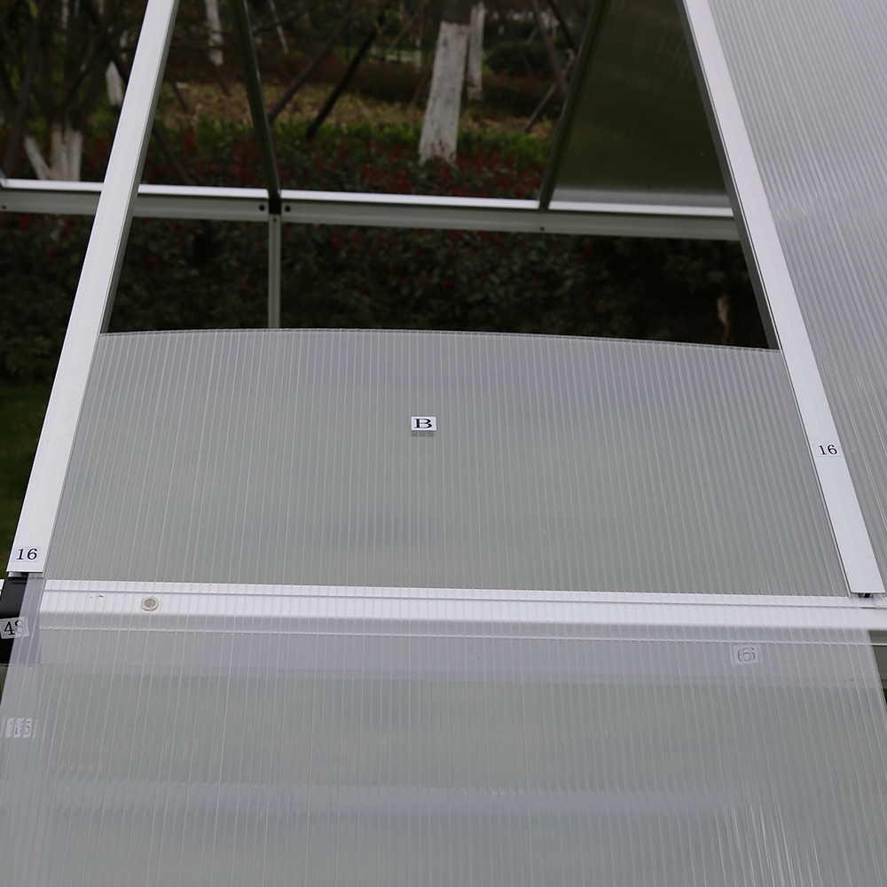 DB250-10 542x250x226cm Polycarbonate Walk-in Double Hinged Door Greenhouse