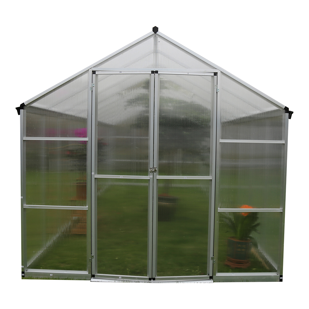 DB250-10 542x250x226cm Polycarbonate Walk-in Double Hinged Door Greenhouse