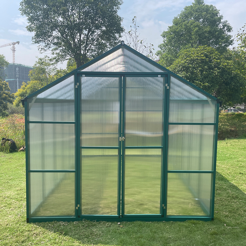 DB250-6 362x250x226cm Double Hinged Door Green House With Drainage System