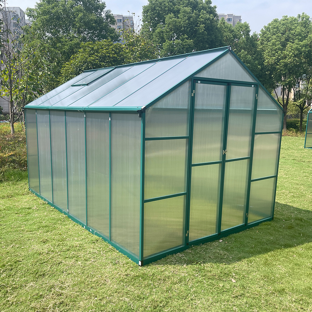 DB250-6 362x250x226cm Double Hinged Door Green House With Drainage System