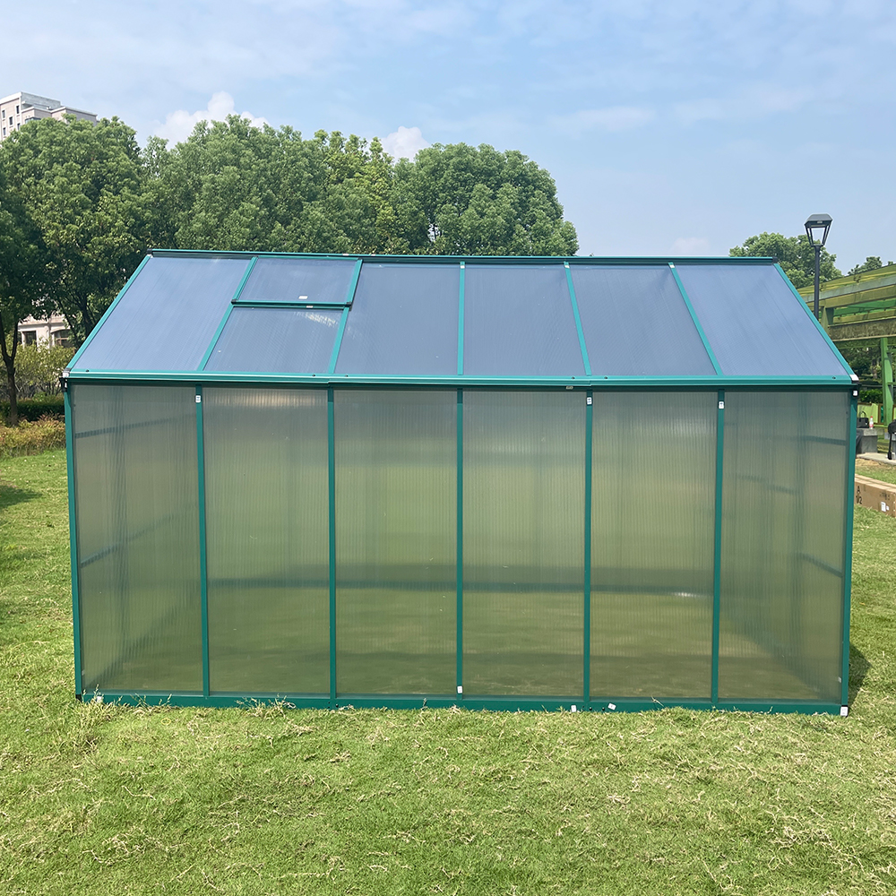 DB250-6 362x250x226cm Double Hinged Door Green House With Drainage System