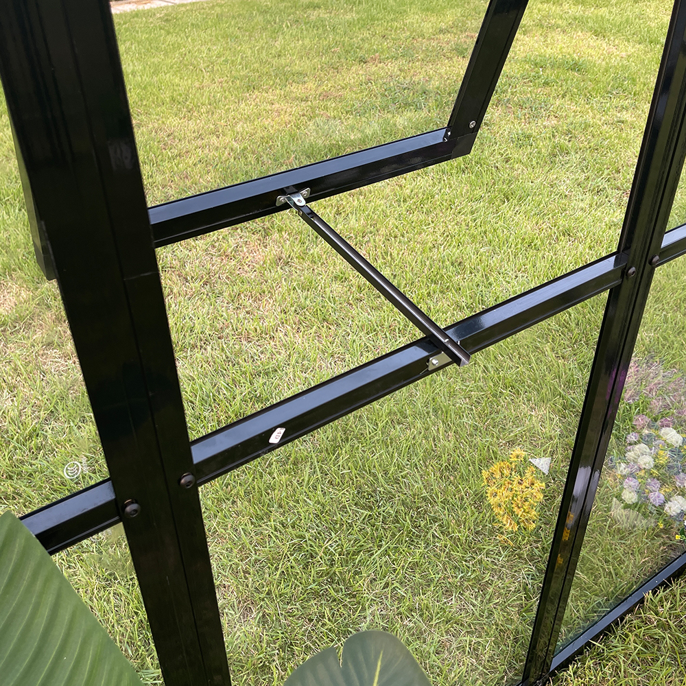 180x180x228cm Hexagonal Double Hinged Door Glass Greenhouse