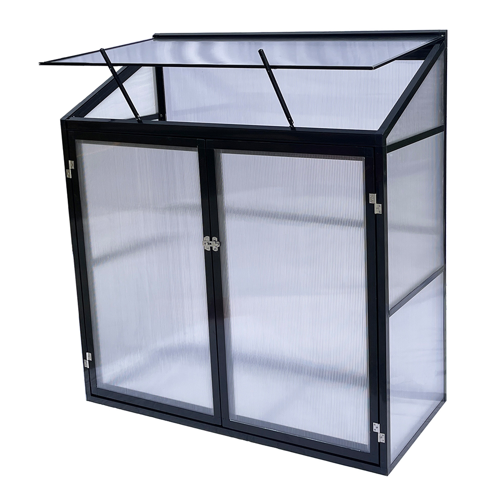 LB-LG-01 130x52x140cm Sliding Door Transparent Lean-to Green House