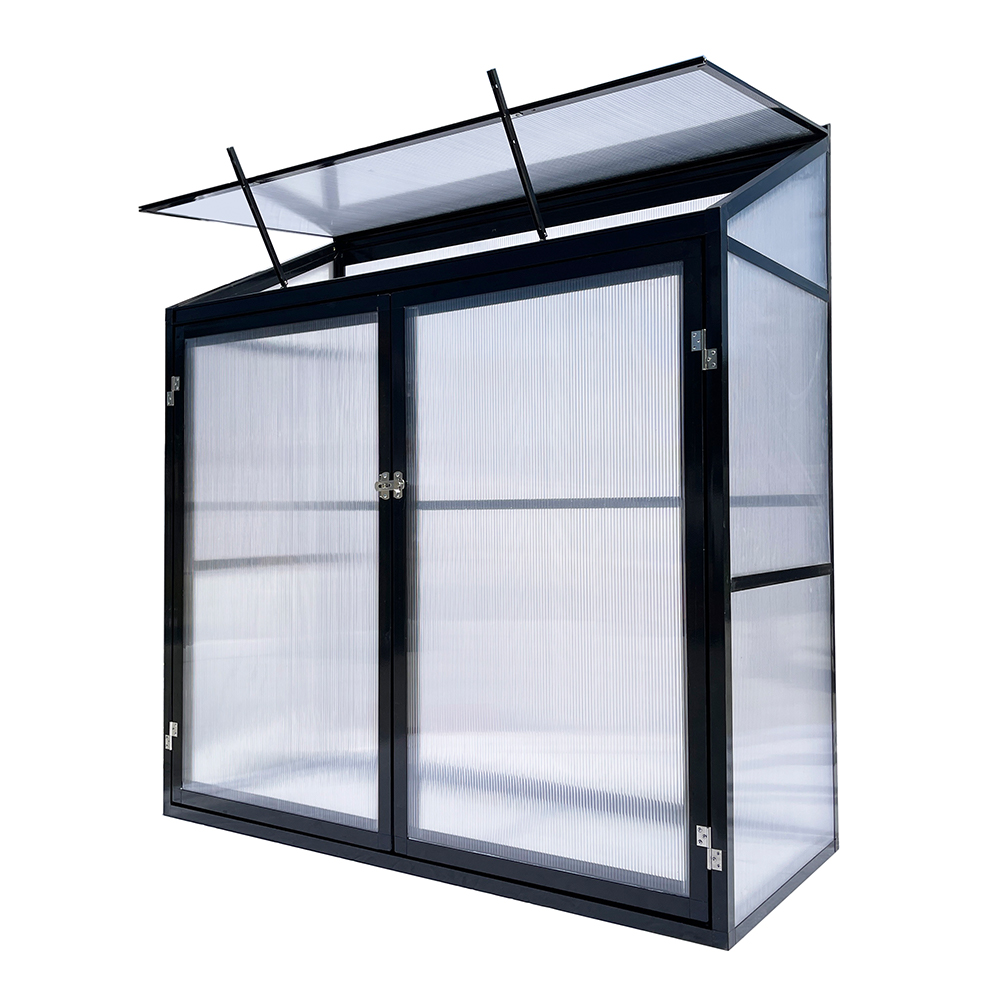 LB-LG-01 130x52x140cm Sliding Door Transparent Lean-to Green House