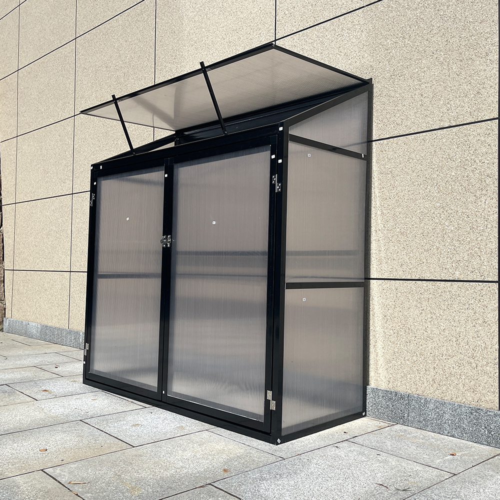 LB-LG-01 130x52x140cm Sliding Door Transparent Lean-to Green House