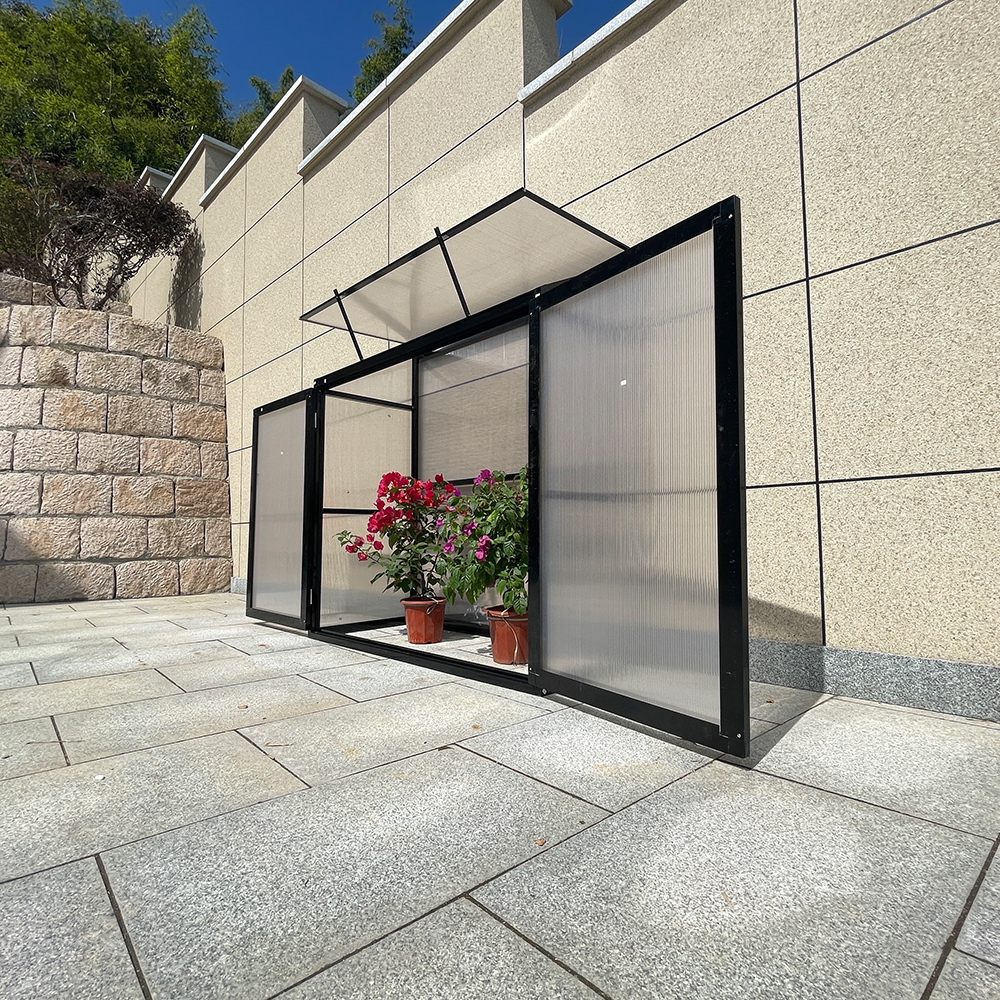 LB-LG-01 130x52x140cm Sliding Door Transparent Lean-to Green House