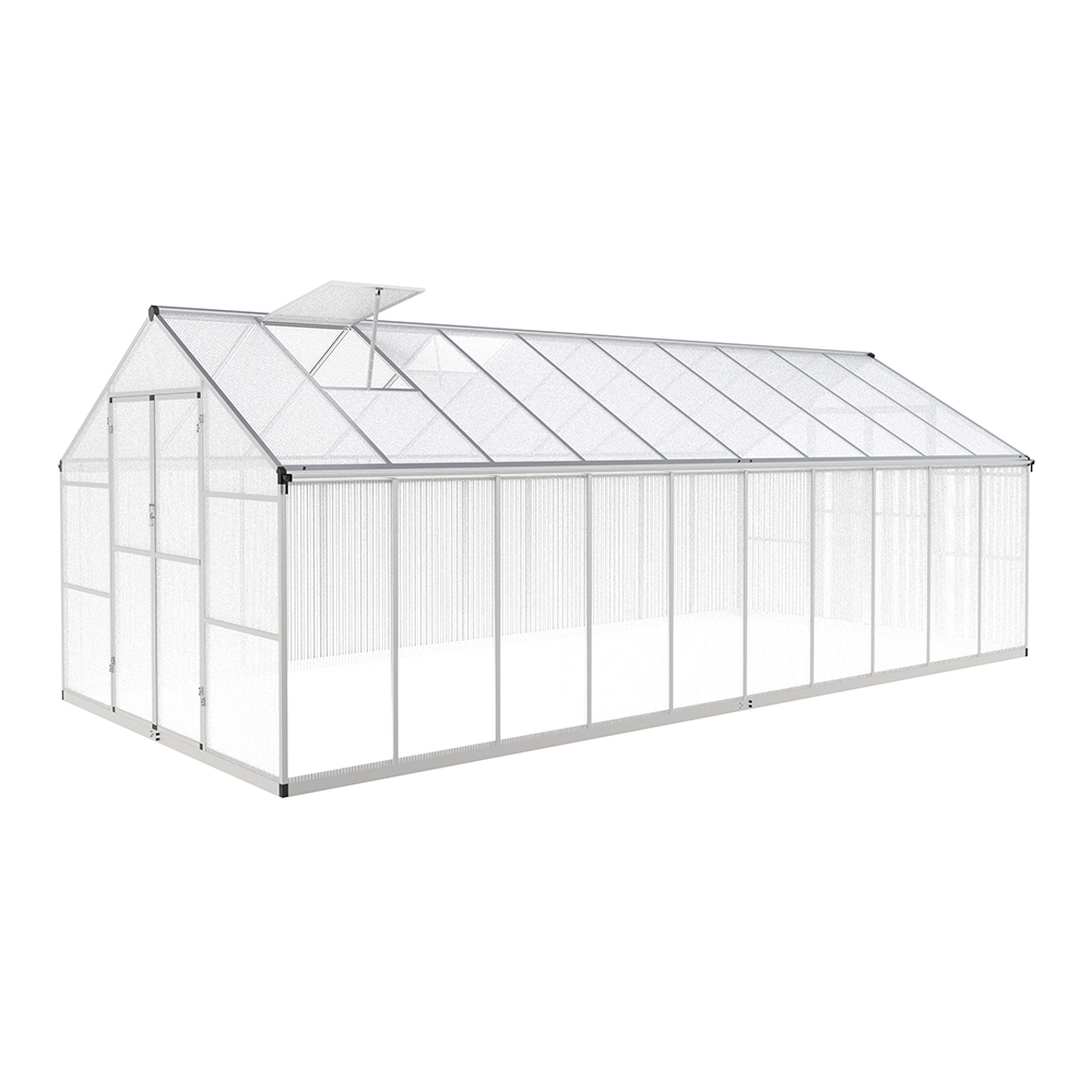 DB250-10 542x250x226cm Polycarbonate Walk-in Double Hinged Door Greenhouse